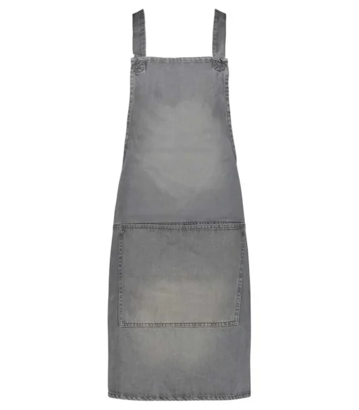 Tablier A Bretelles Coton Denim Gris