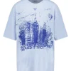 Tee-Shirt A Rayures Ny Big T Bleu Et Blanc