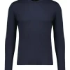 Tee-Shirt Homme Col Rond Manches Longues Coton Marine