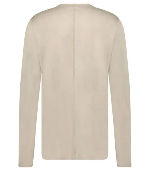 Tee-Shirt Homme Manches Longues Couture Centrale Dos Taupe Grey