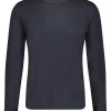Tee-Shirt Manches Longues En Coton Et Soie Marine