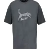 Tee-Shirt Walker Spotted Leopard Washed Black